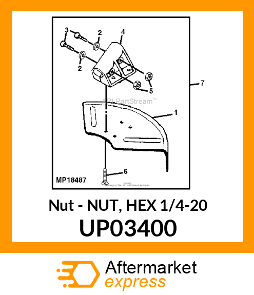 Nut - NUT, HEX 1/4-20 UP03400