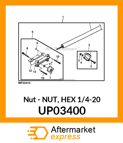 Nut - NUT, HEX 1/4-20 UP03400