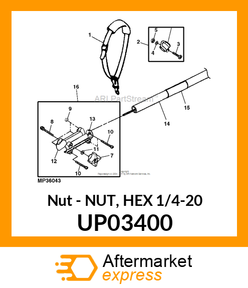 Nut - NUT, HEX 1/4-20 UP03400