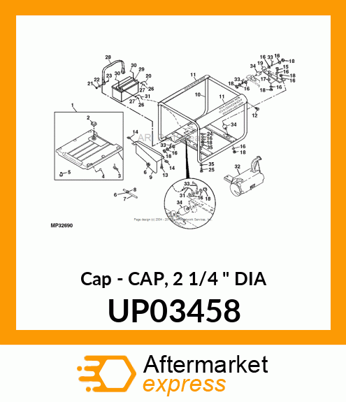 Cap - CAP, 2 1/4 " DIA UP03458