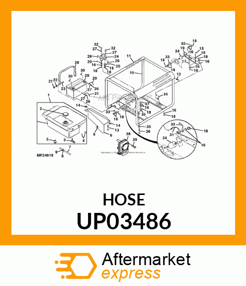 Hose - FUEL HOSE (8") UP03486