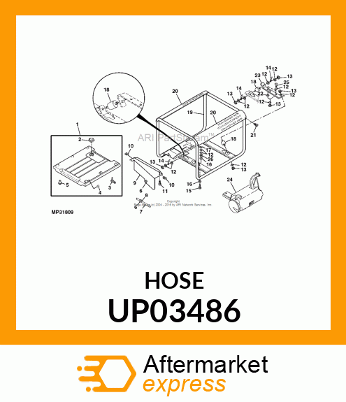 Hose - FUEL HOSE (8") UP03486