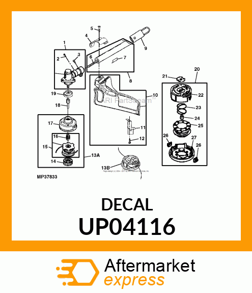 Safety Sign - DECAL, WARNING, # UP04116