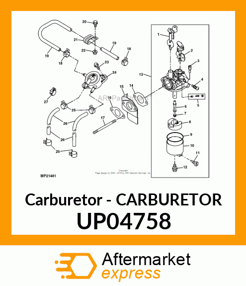 Carburetor - CARBURETOR UP04758