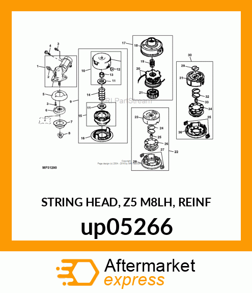 STRING HEAD, Z5 M8LH, REINF up05266