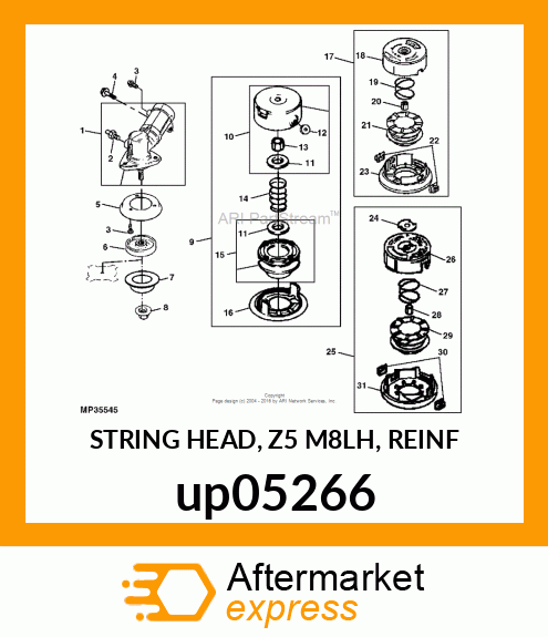 STRING HEAD, Z5 M8LH, REINF up05266