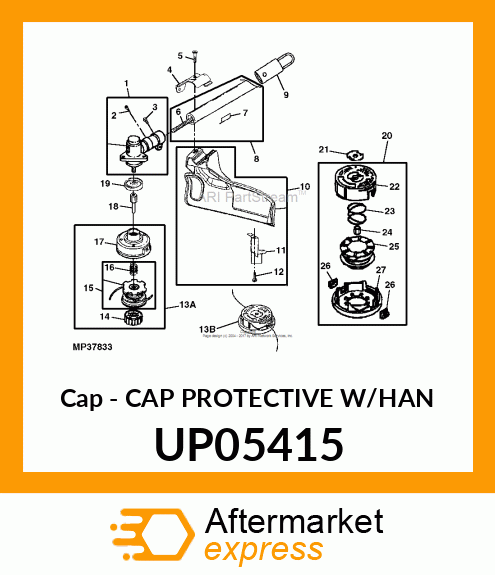 Cap - CAP PROTECTIVE W/HAN UP05415