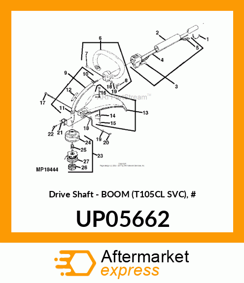 Drive Shaft - BOOM (T105CL SVC), # UP05662