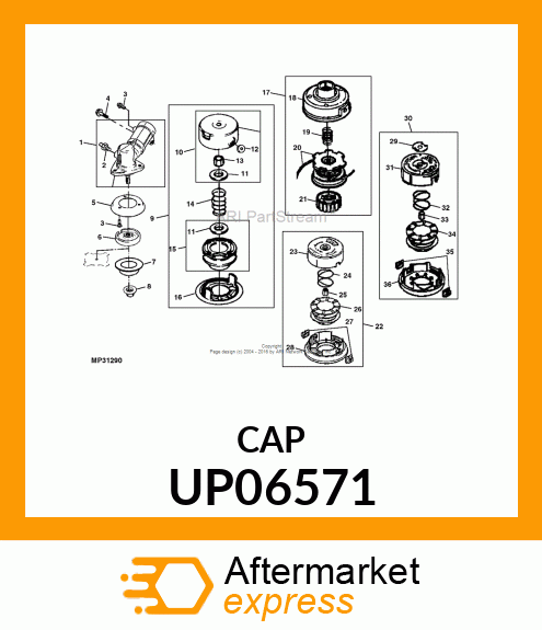 Retainer - 4"HEAD BLACK CAP UP06571