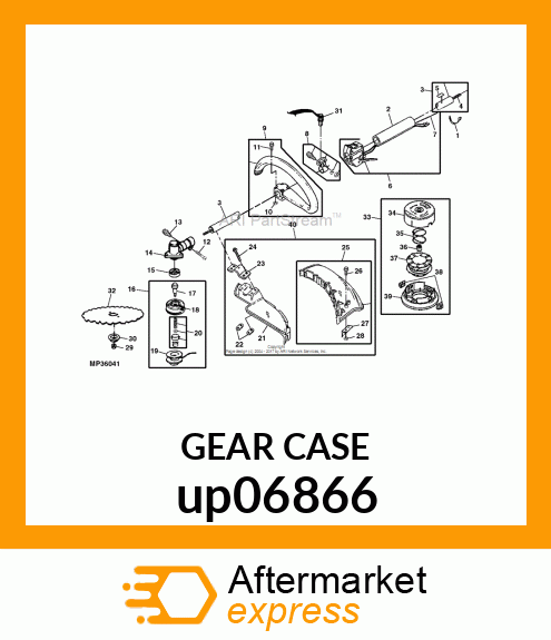 GEAR CASE ASSEMBLY .25"SQ,M8LH, 1" up06866