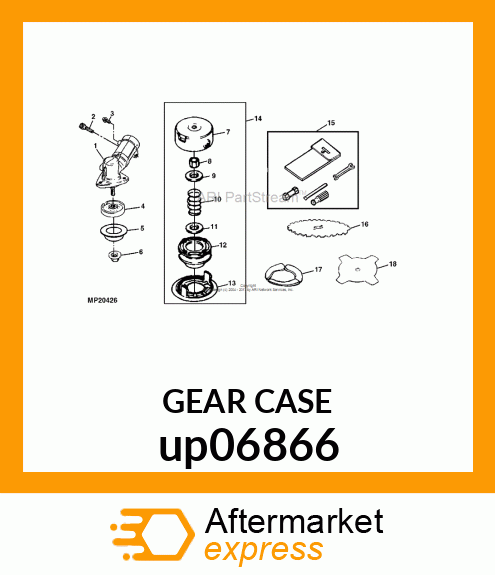 GEAR CASE ASSEMBLY .25"SQ,M8LH, 1" up06866