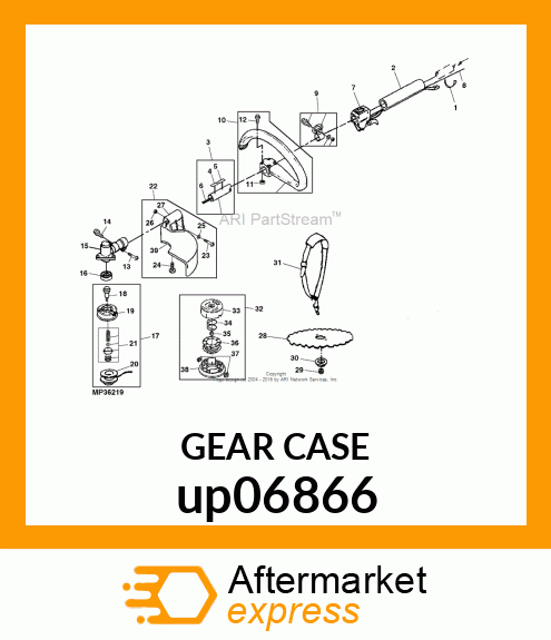 GEAR CASE ASSEMBLY .25"SQ,M8LH, 1" up06866