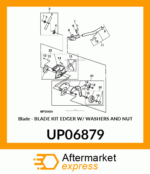 Blade - BLADE KIT EDGER W/ WASHERS AND NUT UP06879