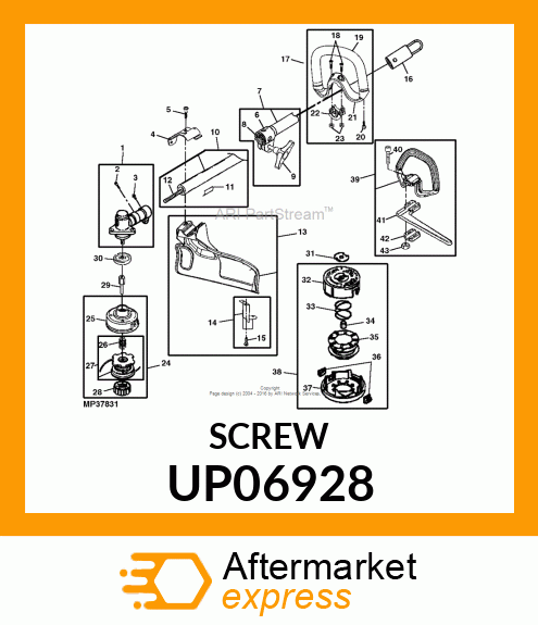 Screw - SCREW 12-24X1 UP06928