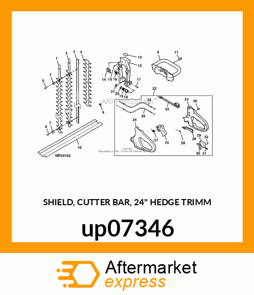 SHIELD, CUTTER BAR, 24" HEDGE TRIMM up07346