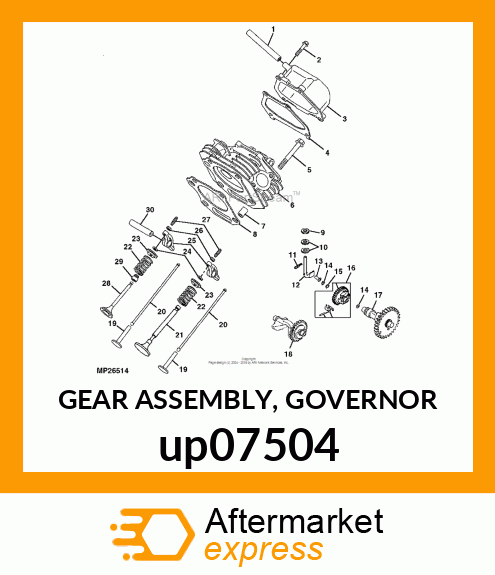 GEAR ASSEMBLY, GOVERNOR up07504