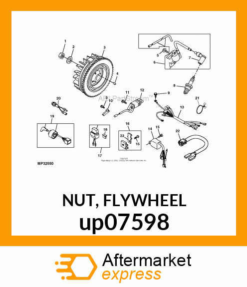 NUT, FLYWHEEL up07598