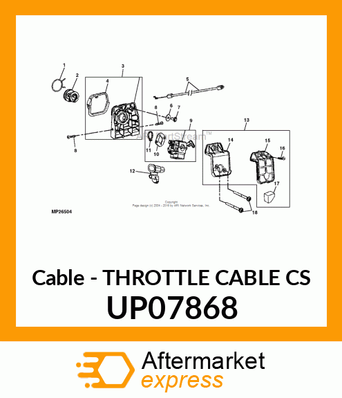 Cable - THROTTLE CABLE CS UP07868