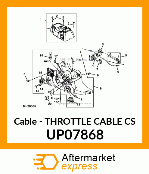 Cable - THROTTLE CABLE CS UP07868