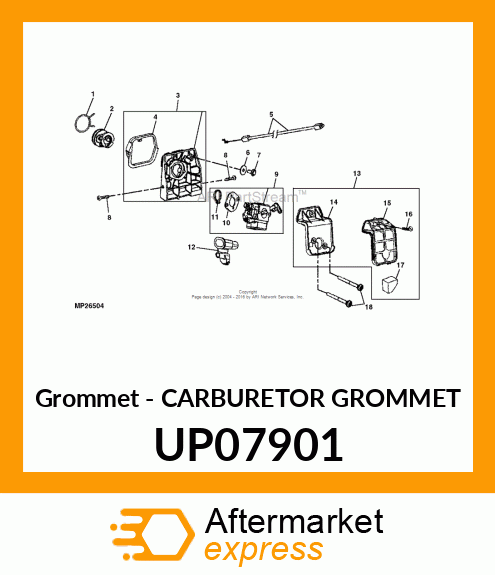 Grommet - CARBURETOR GROMMET UP07901