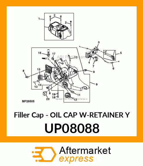 Filler Cap - OIL CAP W-RETAINER Y UP08088