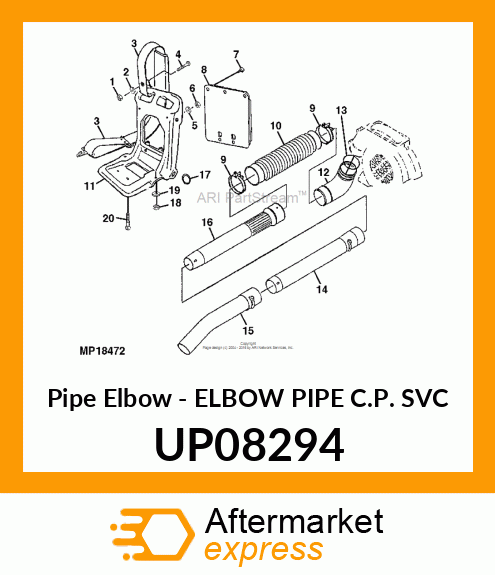 Pipe Elbow - ELBOW PIPE C.P. SVC UP08294