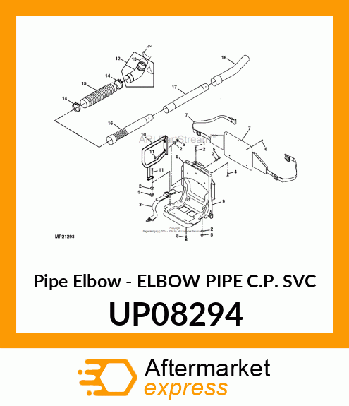 Pipe Elbow - ELBOW PIPE C.P. SVC UP08294