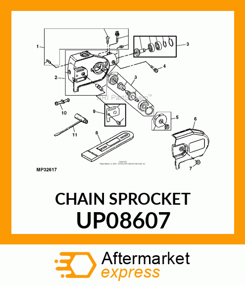 Chain Sprocket - SPROCKET, CHAIN W/ HARDWARE UP08607