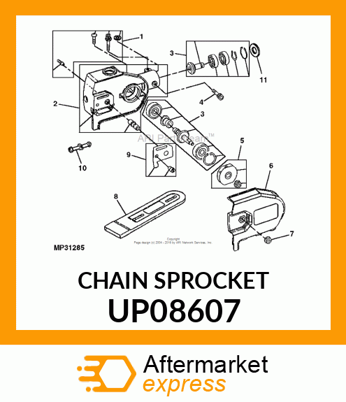 Chain Sprocket - SPROCKET, CHAIN W/ HARDWARE UP08607