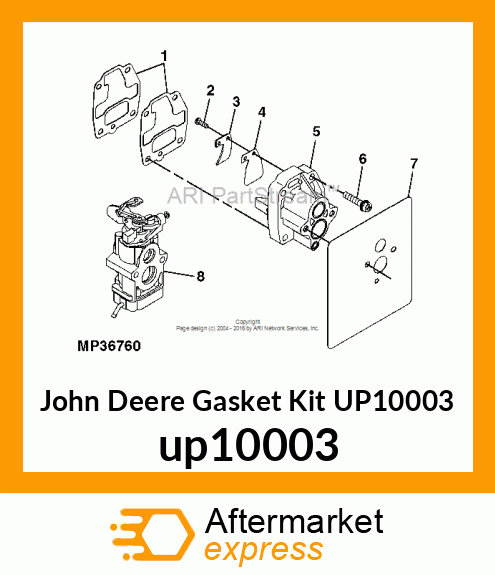 CARB GASKET KIT, WALBRO WYA CARB up10003