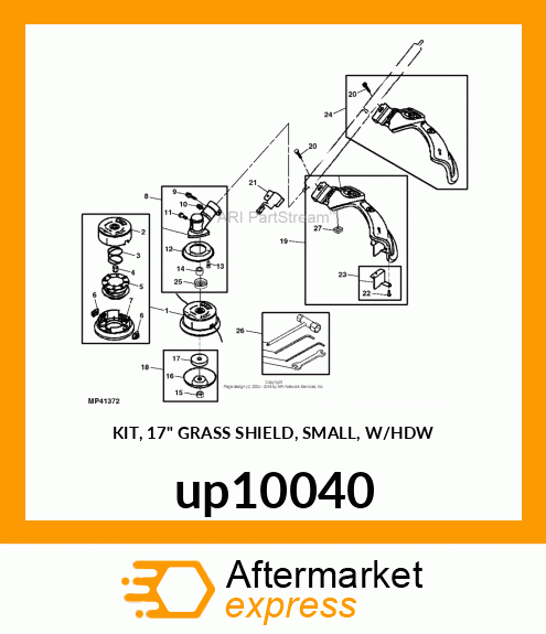 KIT, 17" GRASS SHIELD, SMALL, W/HDW up10040