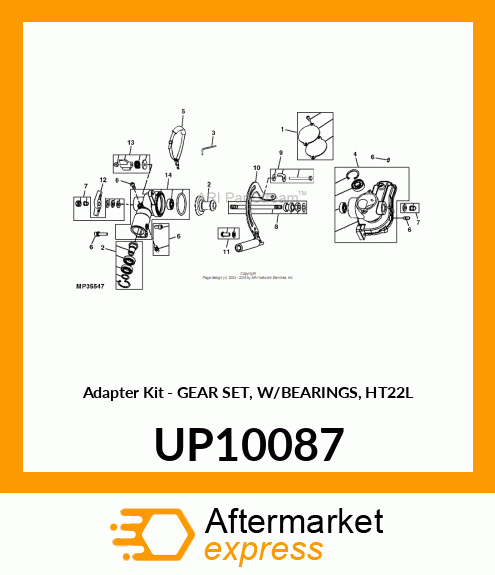 Adapter Kit - GEAR SET, W/BEARINGS, HT22L UP10087