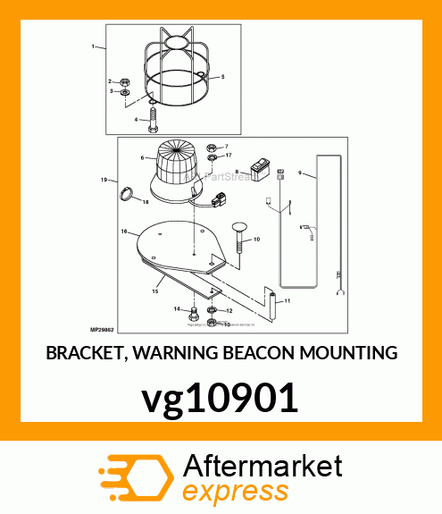 BRACKET, WARNING BEACON MOUNTING vg10901