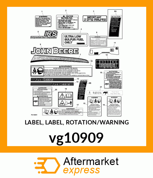 LABEL, LABEL, ROTATION/WARNING vg10909