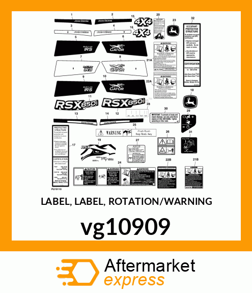 LABEL, LABEL, ROTATION/WARNING vg10909