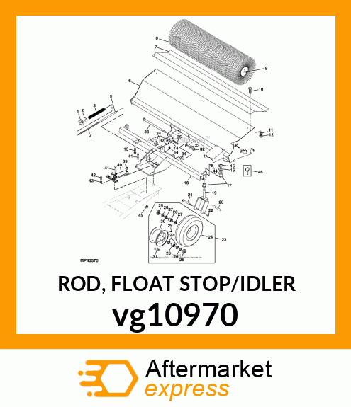 ROD, FLOAT STOP/IDLER vg10970