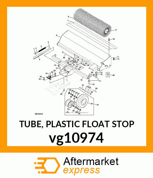 TUBE, PLASTIC FLOAT STOP vg10974