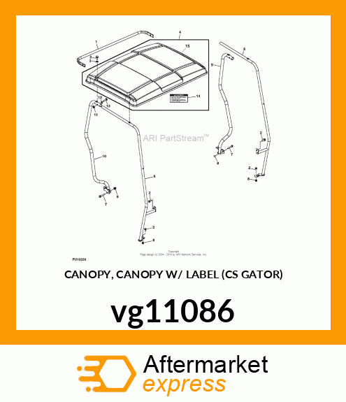 CANOPY, CANOPY W/ LABEL (CS GATOR) vg11086