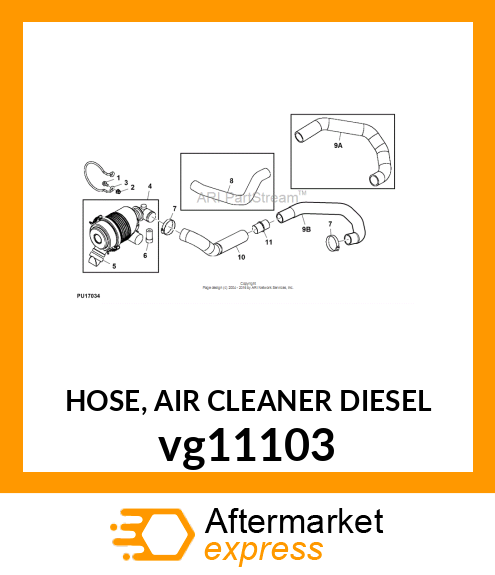 HOSE, AIR CLEANER DIESEL vg11103