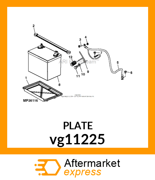 TRAY, BATTERY vg11225