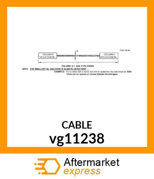 CABLE, TAIL GATE SUPPORT vg11238