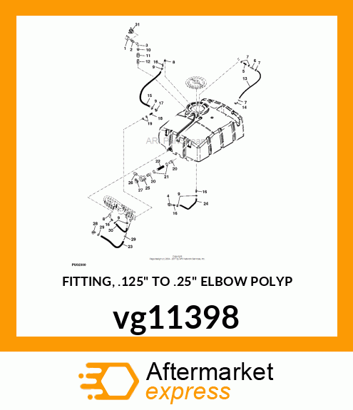 FITTING, .125" TO .25" ELBOW POLYP vg11398