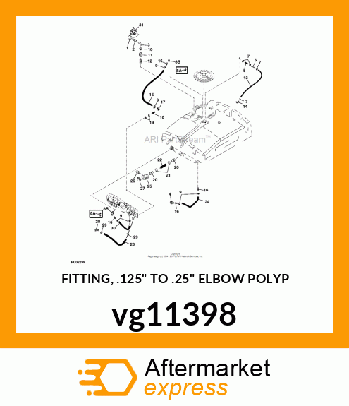 FITTING, .125" TO .25" ELBOW POLYP vg11398
