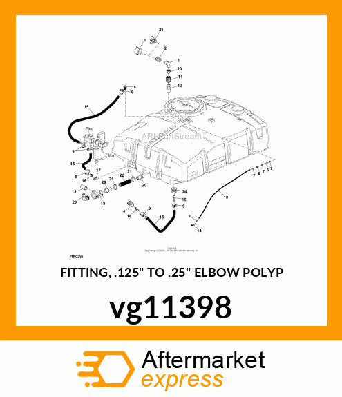 FITTING, .125" TO .25" ELBOW POLYP vg11398