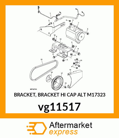 BRACKET, BRACKET HI CAP ALT M17323 vg11517