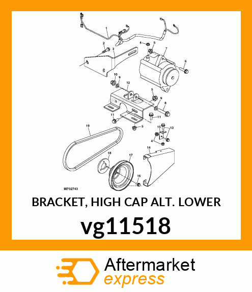 BRACKET, HIGH CAP ALT. LOWER vg11518