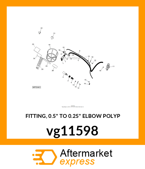 FITTING, 0.5" TO 0.25" ELBOW POLYP vg11598