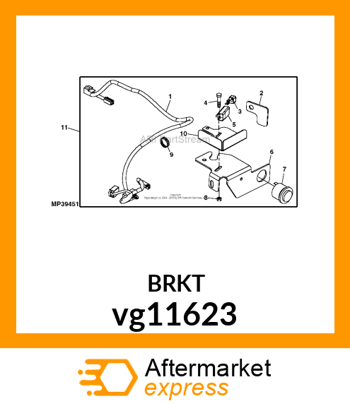 BRACKET BACKUP ALRM (M173231 PAINT) vg11623