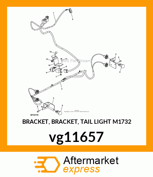 BRACKET, BRACKET, TAIL LIGHT M1732 vg11657