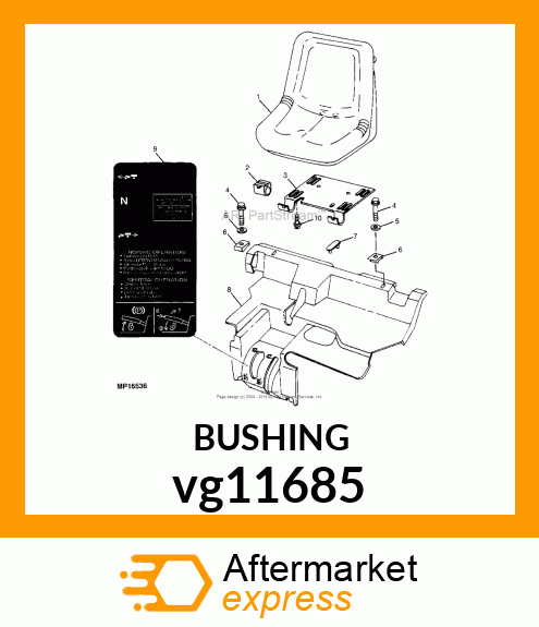 BUSHING, SEAT PIVOT vg11685